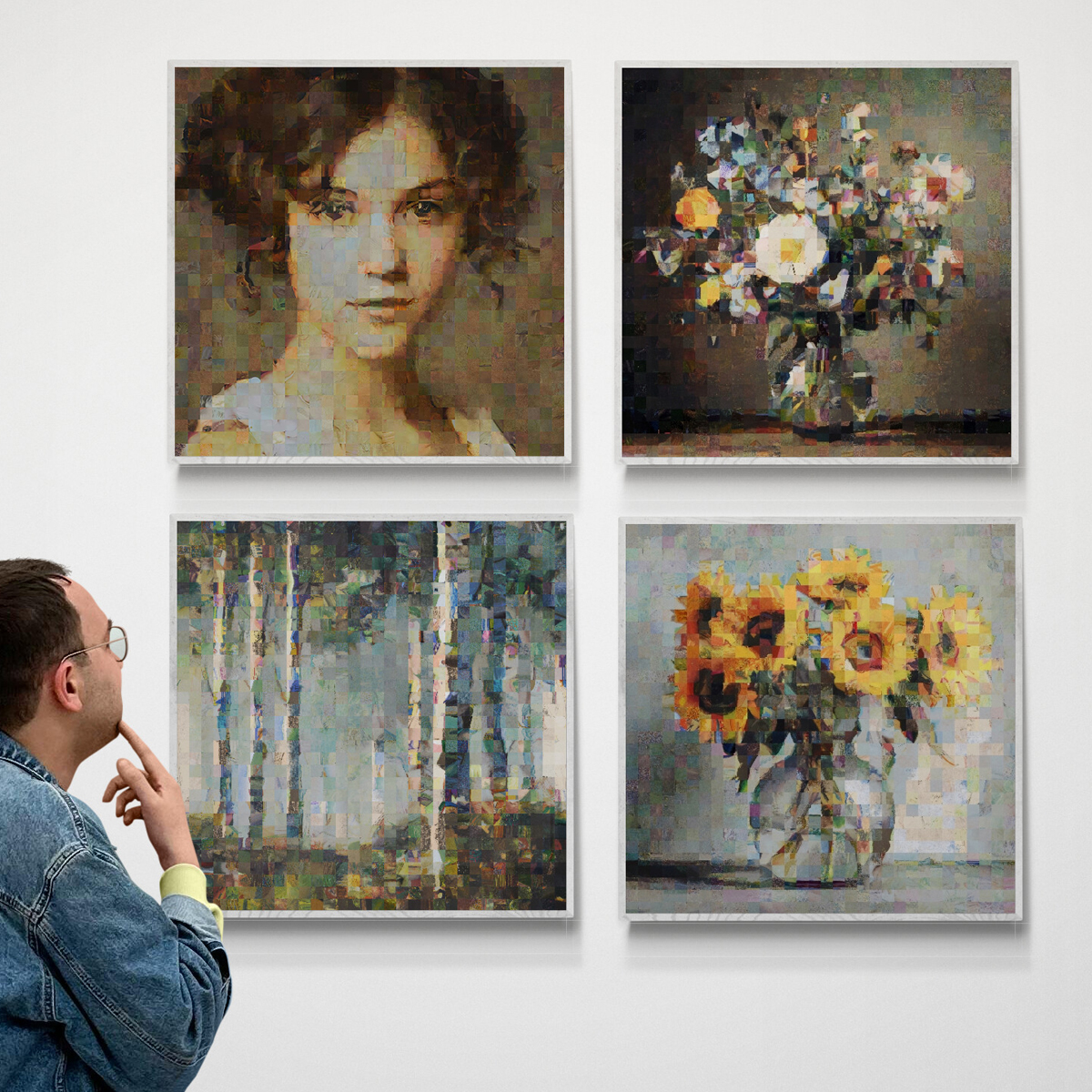 Vier Phygitals gemaakt door Volken de Vlas